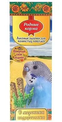 Родные корма лакомство для попугаев Зерновая палочка с морскими водорослями