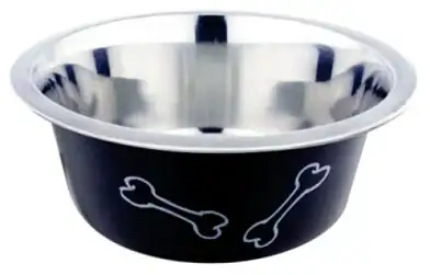 Homepet Color Косточки миска металлическая для собак и кошек, черная